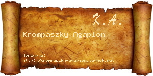 Krompaszky Agapion névjegykártya
